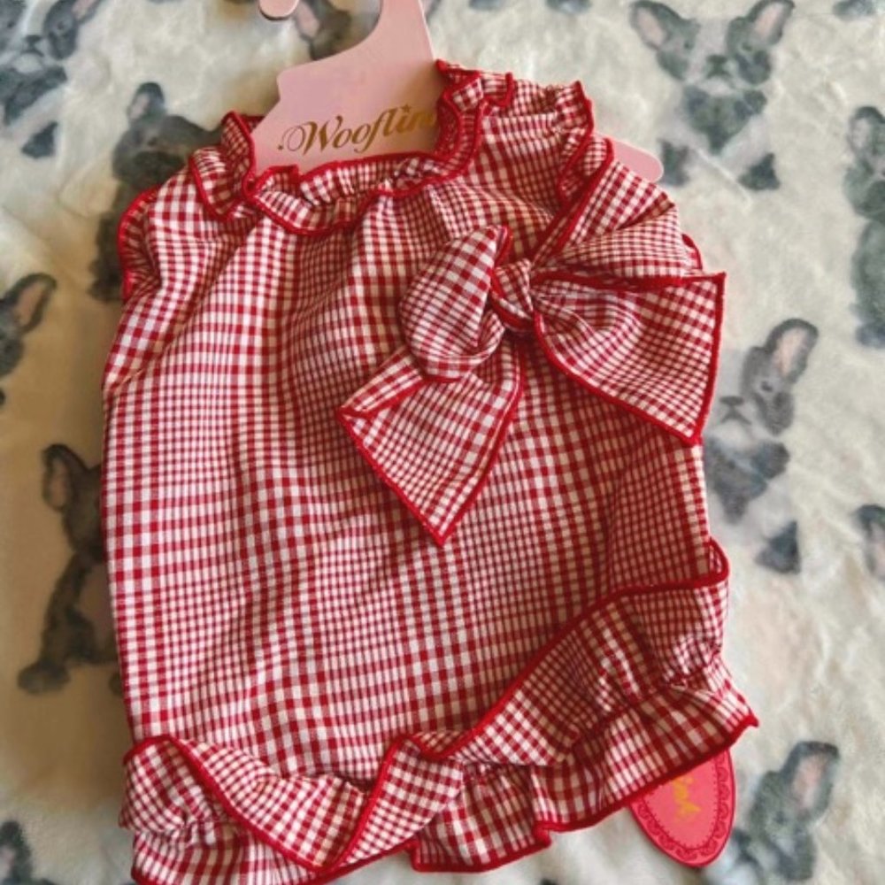 Gingham Blouse by Wooflink - RED SIZE 5